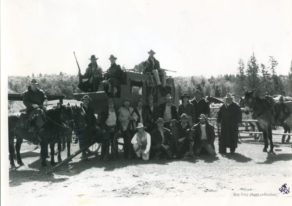 Riding Mountain staff.  Ray with Mule.