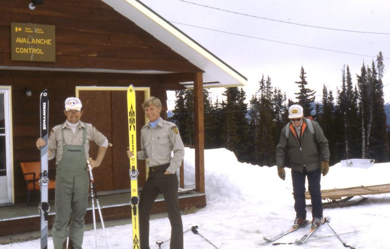 Marv Millasr, John Steele and Toni Klettl. Marmot Basin, Photo courtesy of Terry Damm.