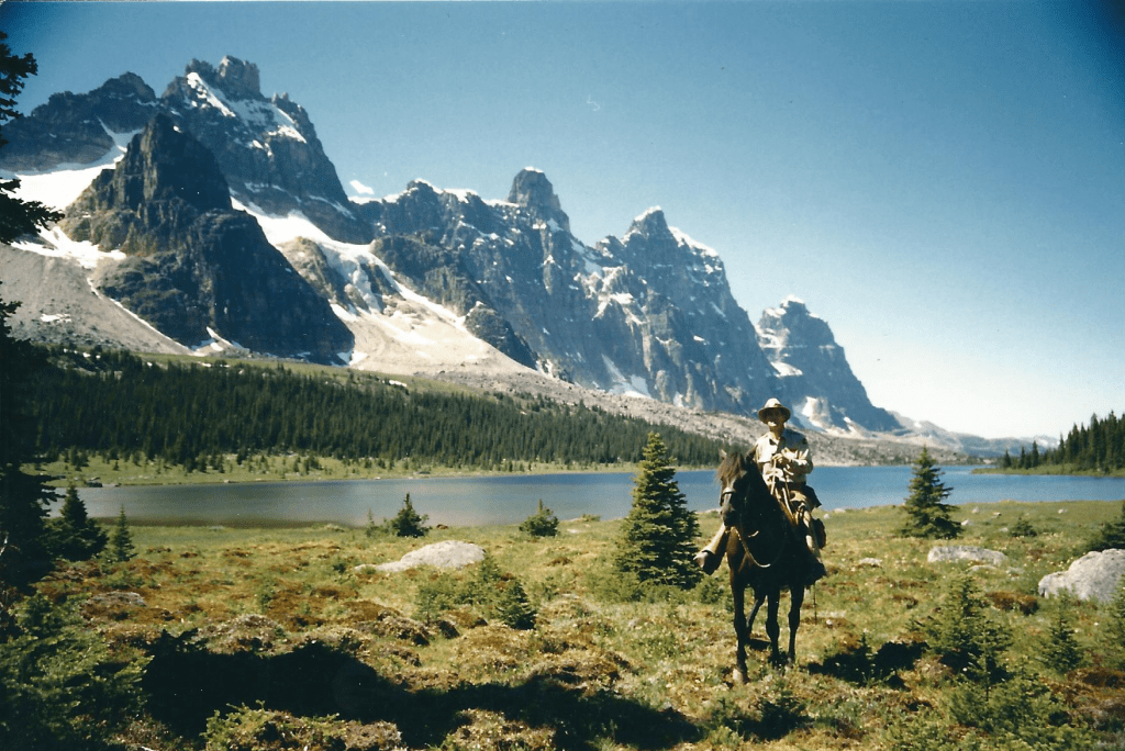 Bob on Ranger by Moat Lake, Tonquin Valley