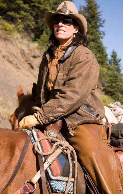 Sylvia Forest on horseback
