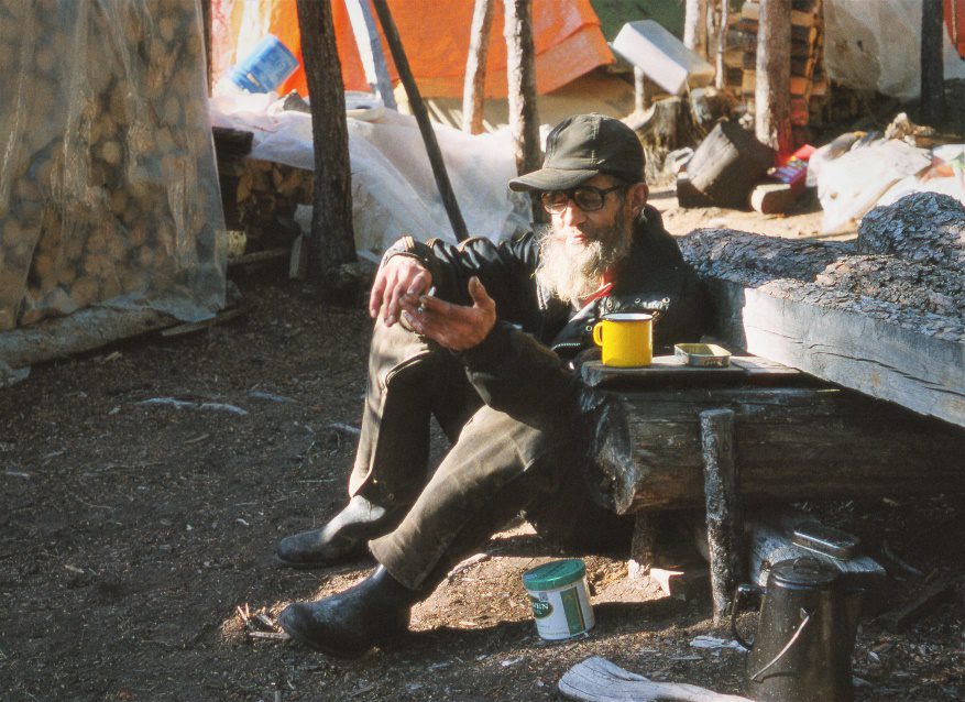 Bill telling stories on a sunny late autumn afternoon