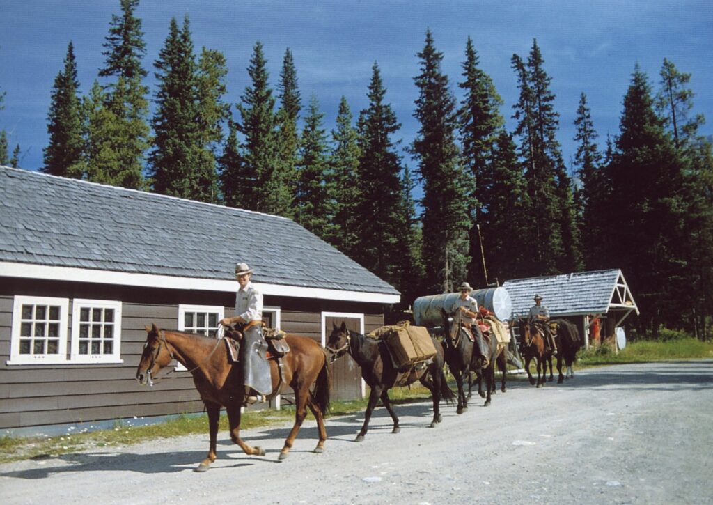 Heading out from Marble Canyon Warden Station circa 1979.  John Taylor, Peter Enderwick and Doug Wilkinson.  The warden station, like so many others, was demolished in the late 1990s.

