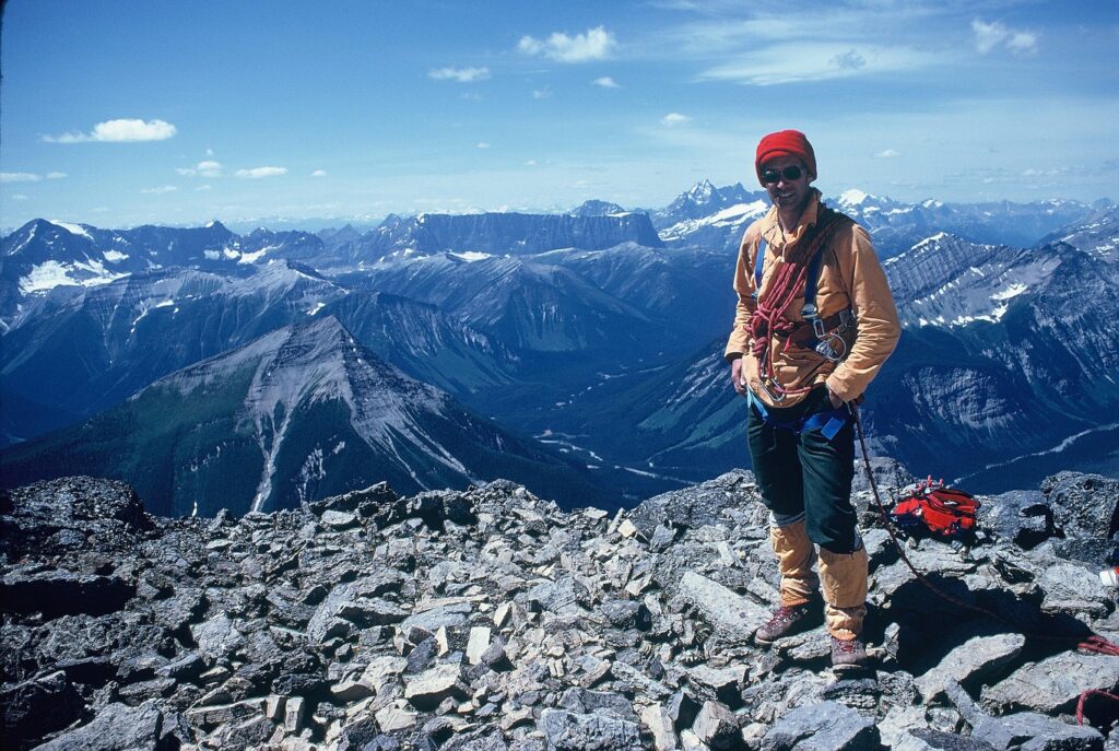 From Mount Ball, looking out to the Rockwall, Kootenay National Park, circa 1979