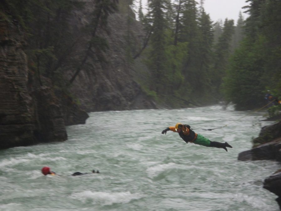 Swift water rescue training, Jasper National Park.