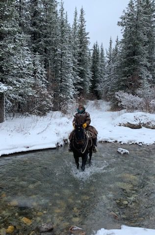 Crossing Panther River downstream of Windy cabin thankfully not deep!