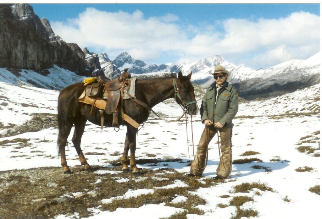 South Molar Pass 1985 Banff National Park with Colt named Snip
