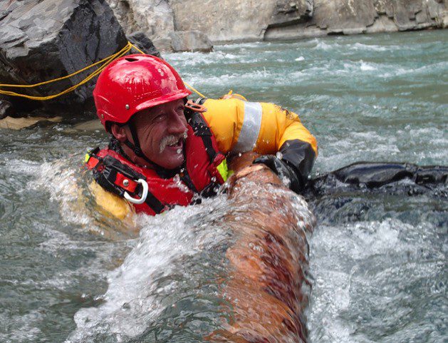 Swift Water Rescue Practice, Kananaskis River.    