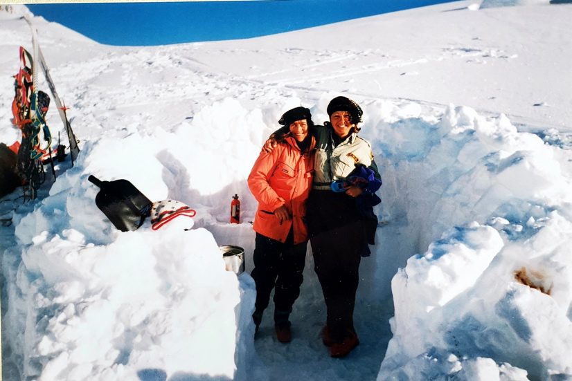 Snow camp below Isolated Col with Diane Volkers